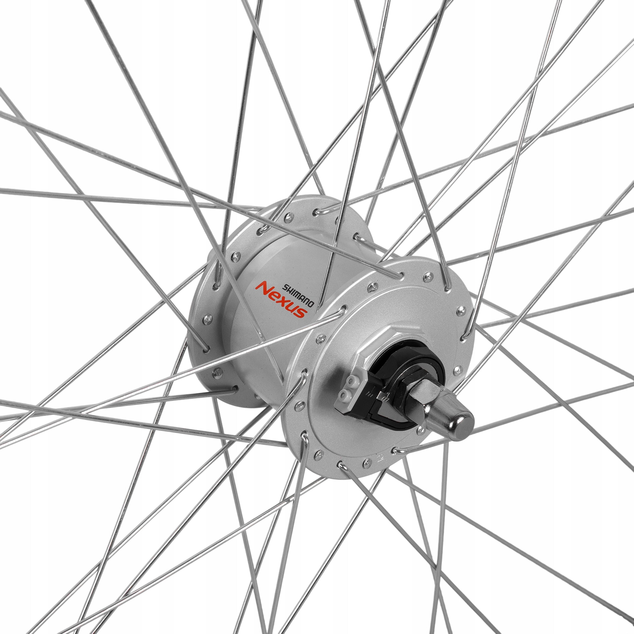 Bicycle Wheel Front 28 Inch Front Shimano Generator Silver Conical Manufacturer code Koło Spin Wheels Prądnica