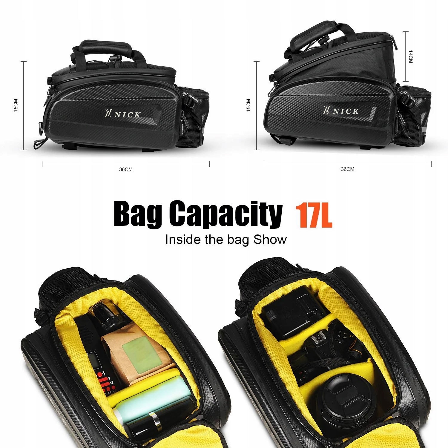 Bicycle bag NICK 17-35l Capacity 35 l