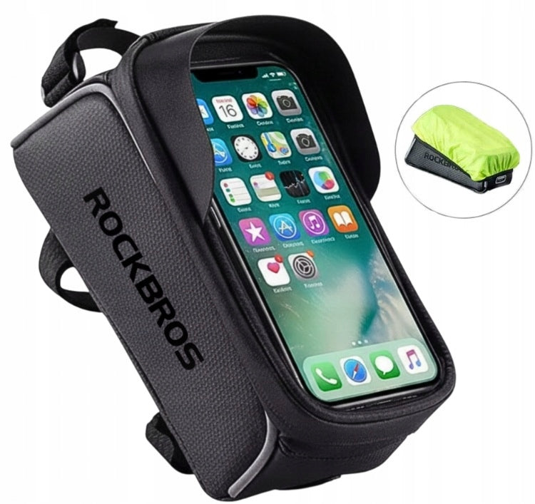 Bicycle bag Rockbros phone holder waterproof black pouch + cover