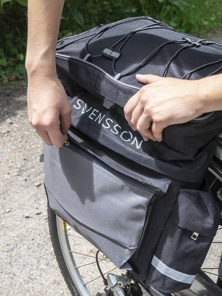 Bicycle bag for trunk - panniers DOUBLE REAR SPACIOUS 43L , 6 pockets Model TRAVEL110