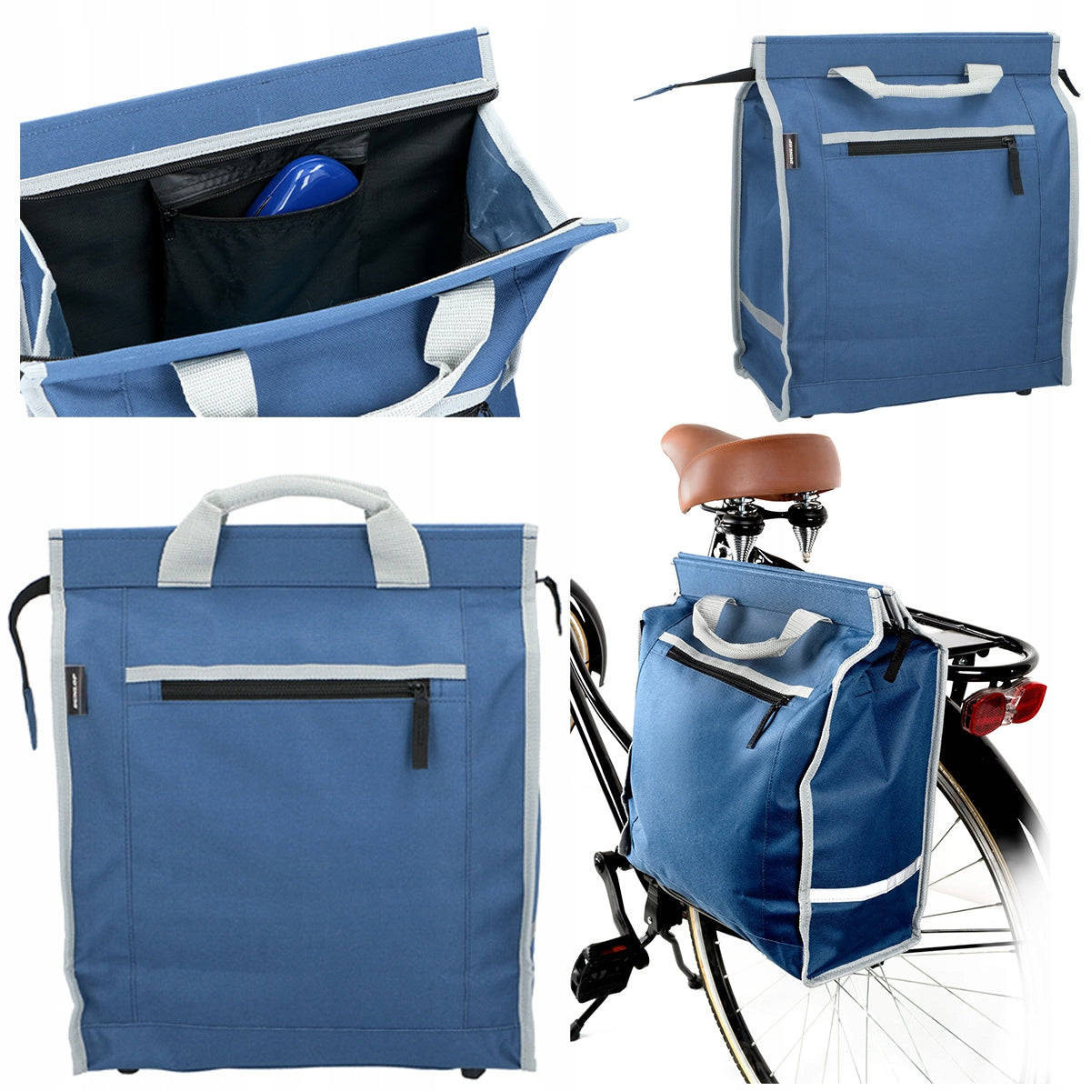 Bicycle bag large bike rack with zipper for shopping DUNLOP