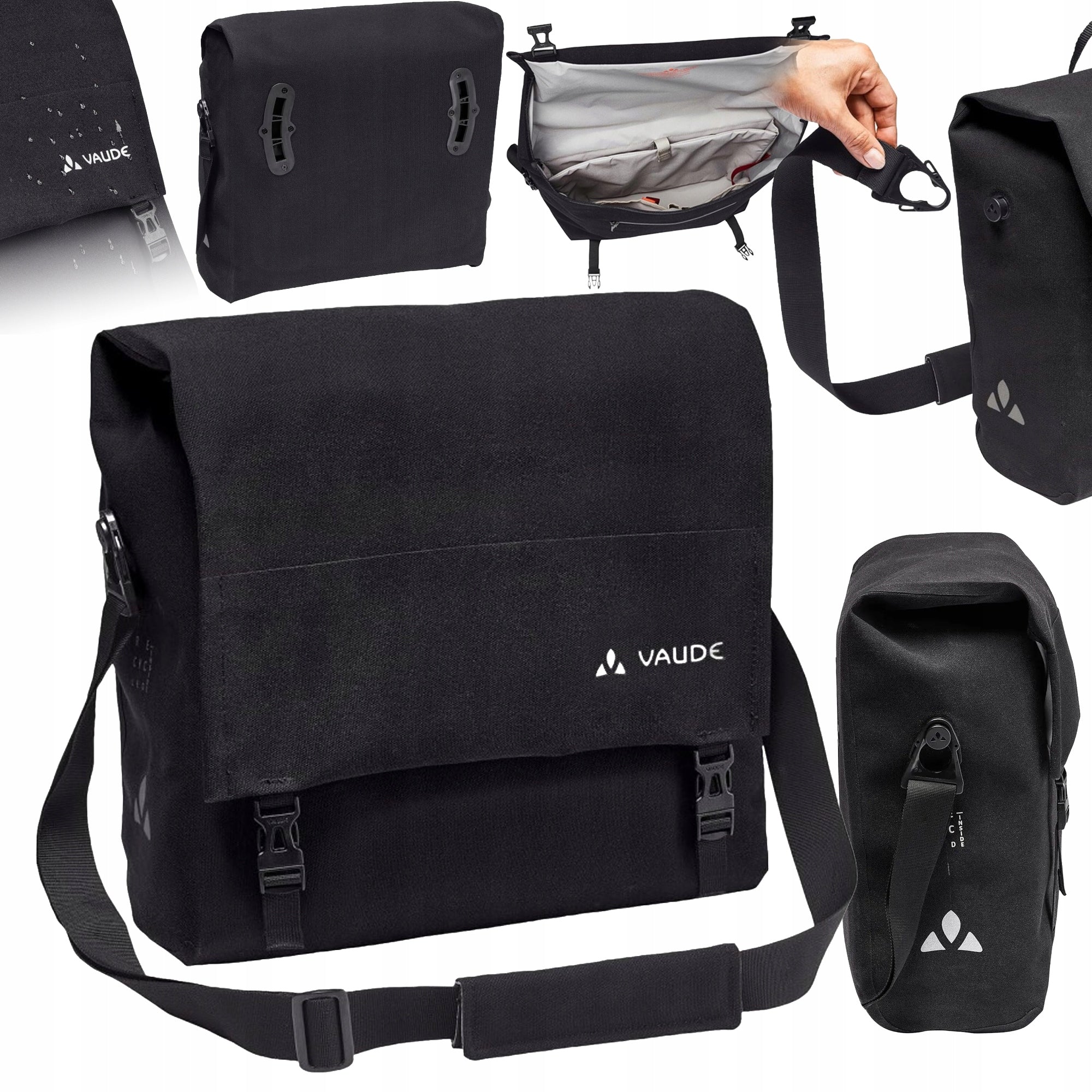 Bicycle bag pannier for trunk Vaude Augsburg IV L 20L black rear