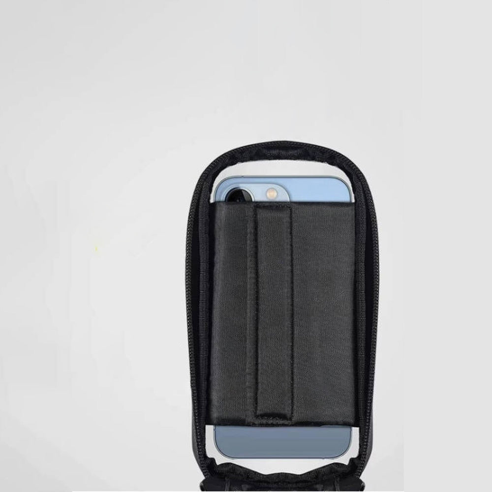 Bicycle bag phone holder waterproof black pouch + cover Color black