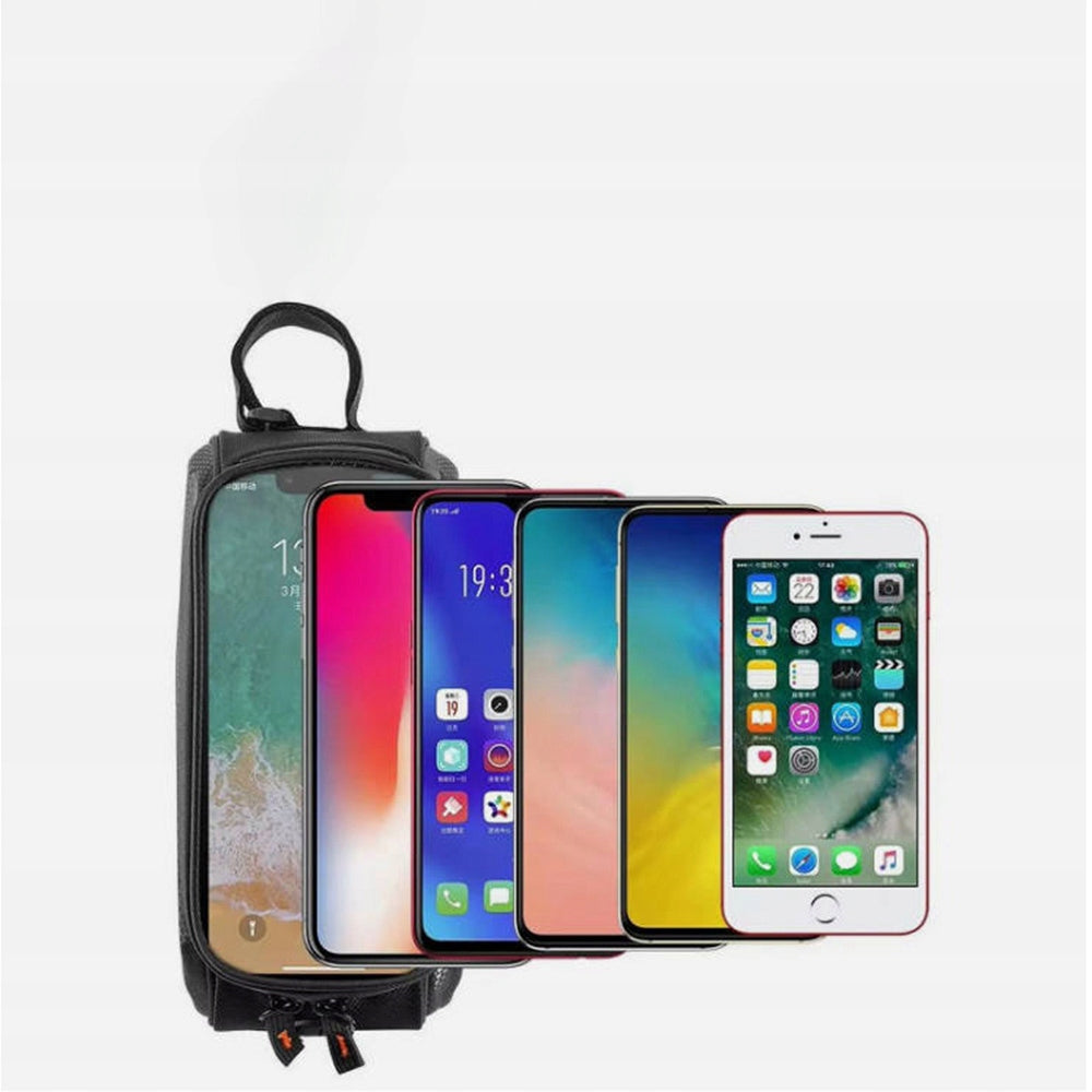 Bicycle bag phone holder waterproof black pouch + cover Model PHONE CASE