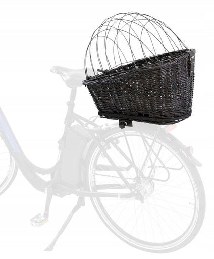 Bicycle basket 35x49x55cm black durable wicker construction