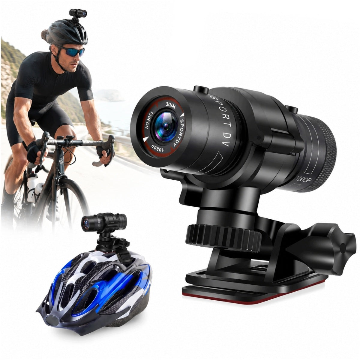 Bicycle camera for helmet handlebar etc waterproof, MINI 1080P SPORTS