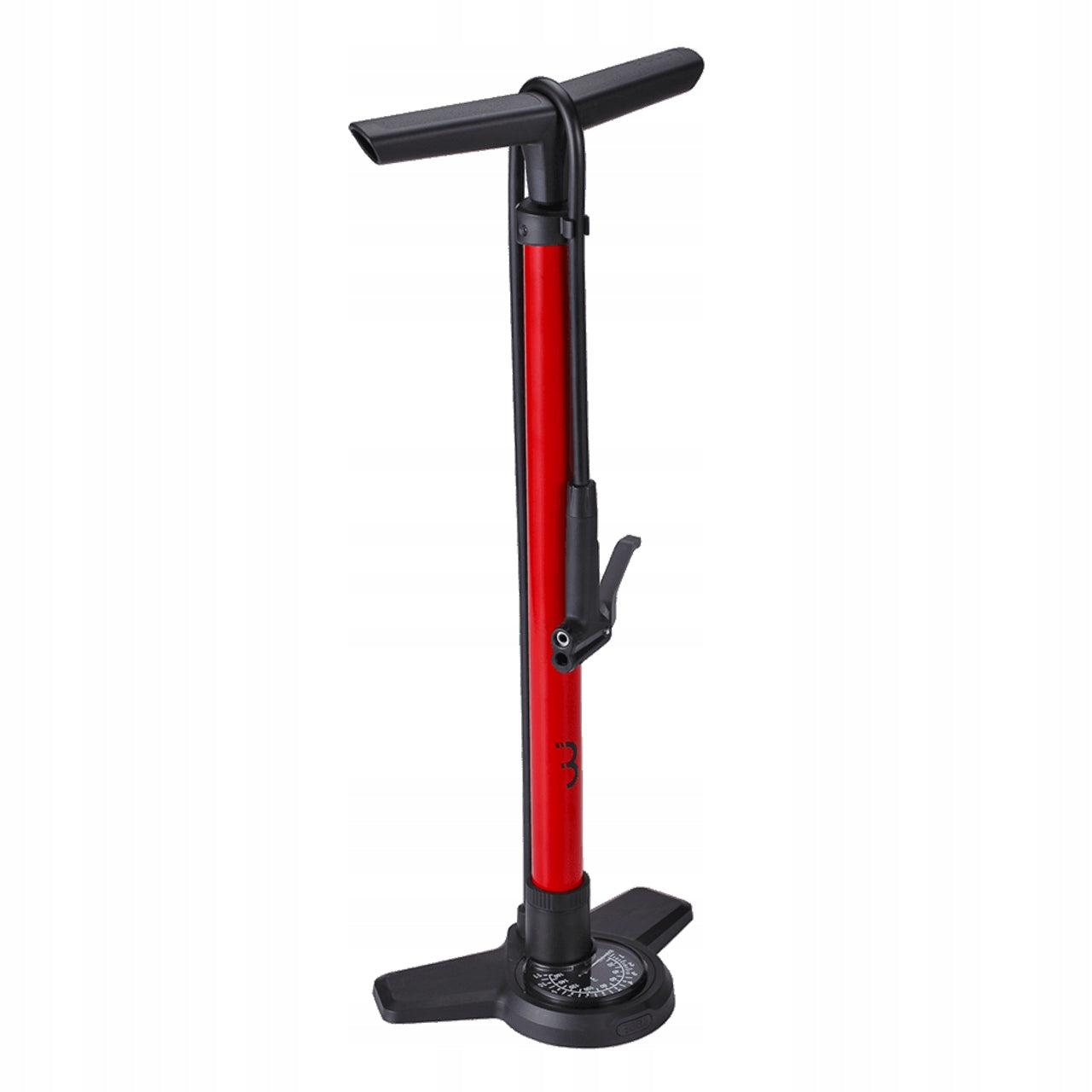 Bicycle floor pump BBB BFP-28 red + pressure gauge