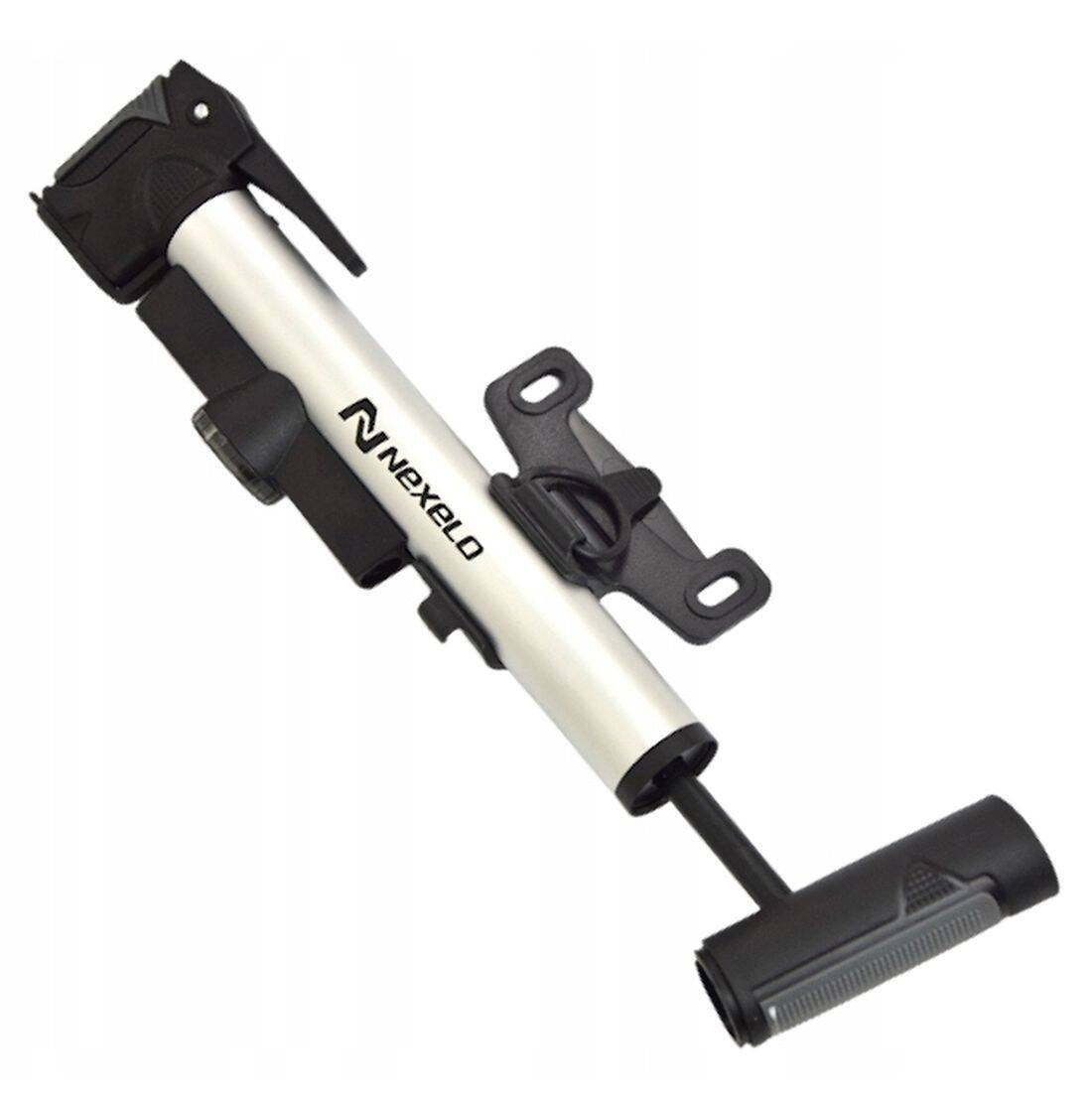 Bicycle hand pump with pressure gauge aluminium AV/DV/FV Nexelo Brand Nexelo