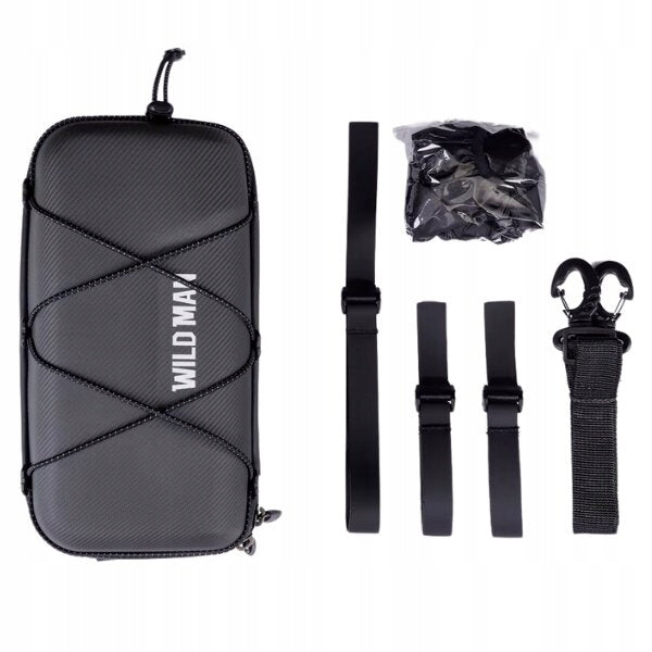 Bicycle handlebar pouch bag waterproof hard Wildman GD8 black Color black