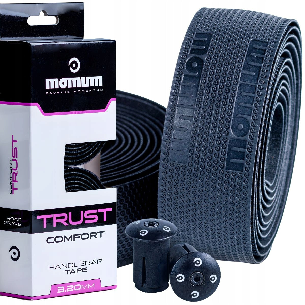 Bicycle handlebar strap MOMUM TRUST Comfort 3,2 mm Black