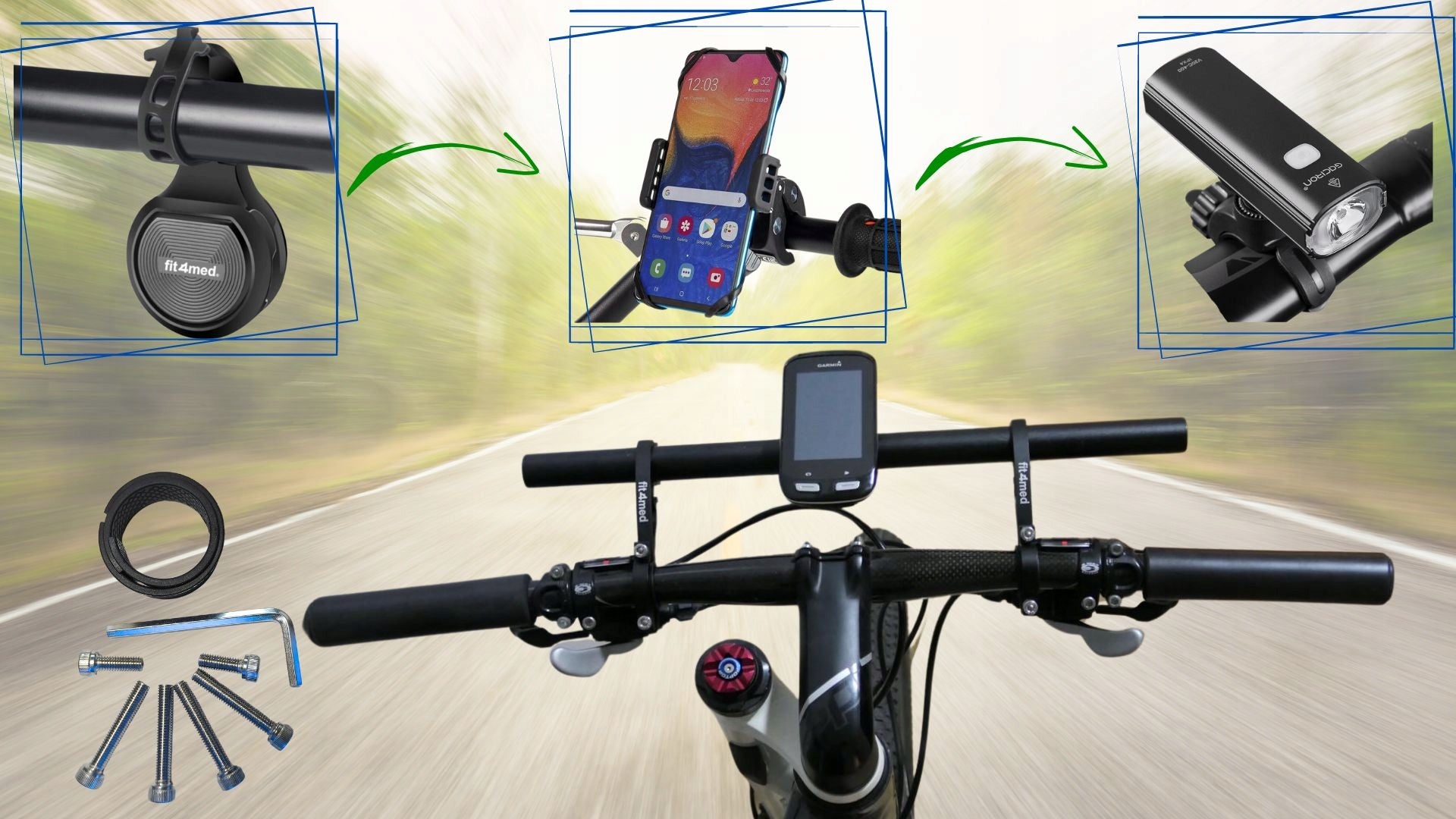 Bicycle holder additional bar extender 40cm adapter uni For multipurpose