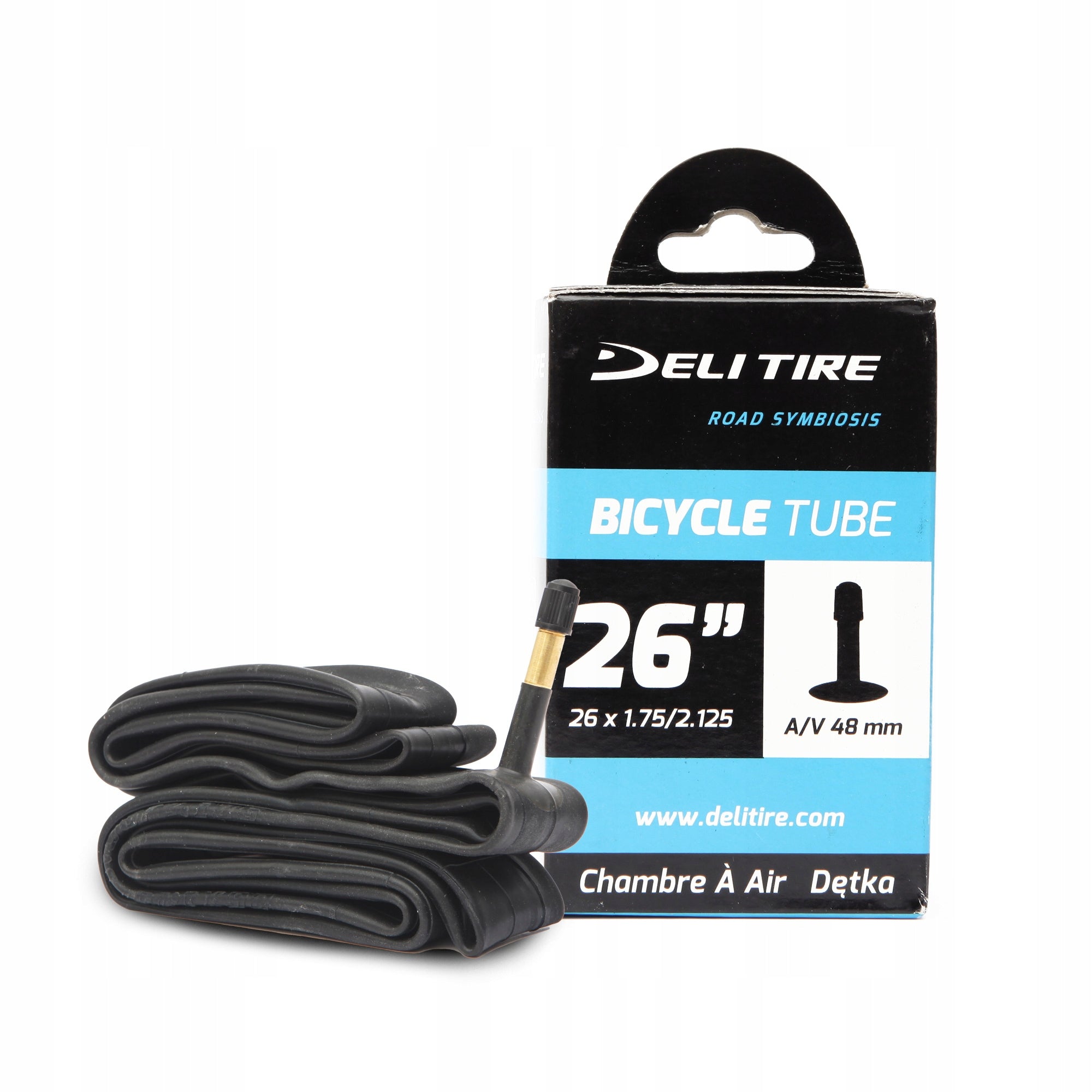 Bicycle inner tube DELI TIRE 26x1.75/2.125 AV48 BOX