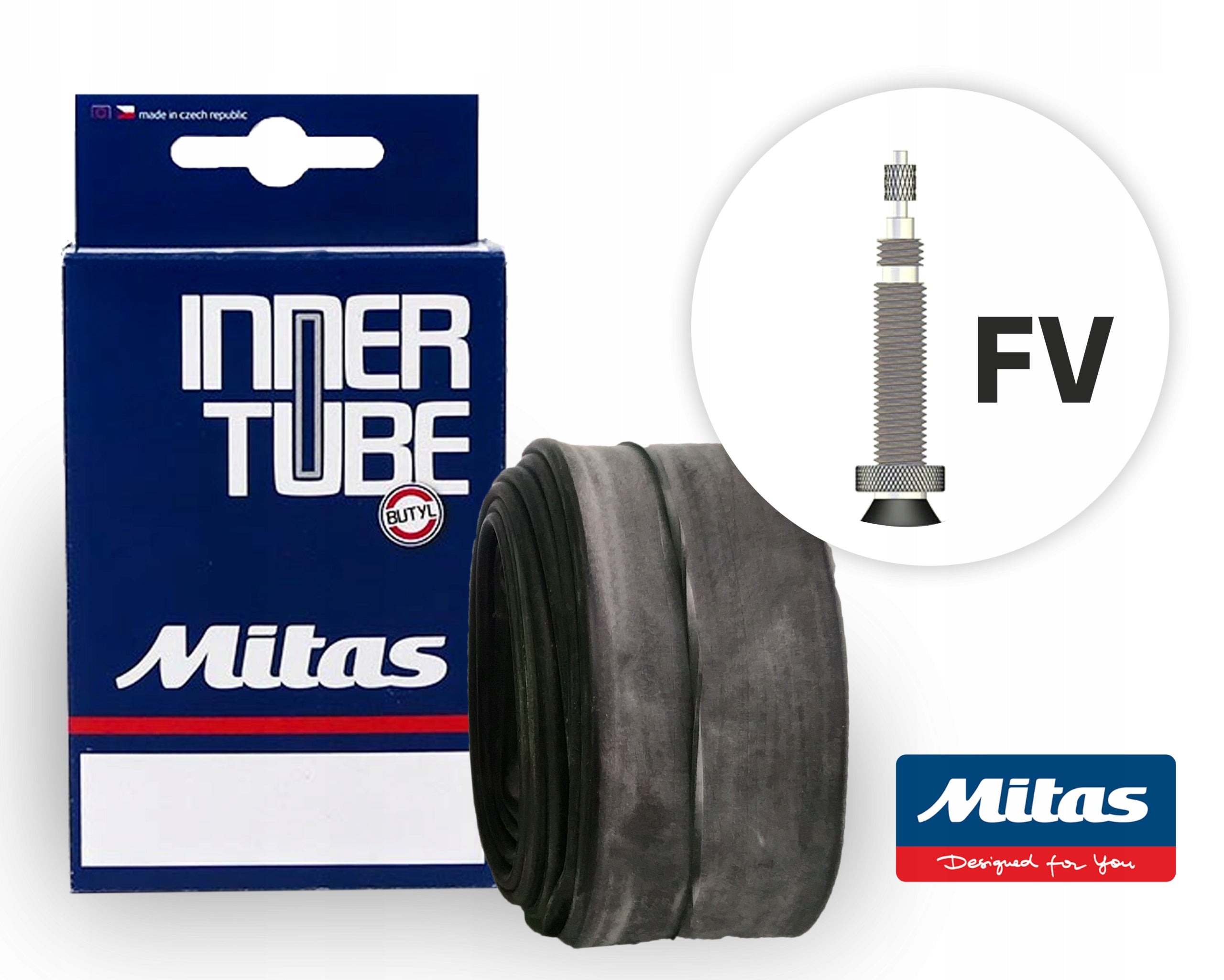 Bicycle inner tube RUBENA FV47 - 26'' x 1,75-2,45'' (47/62-559) Brand Mitas