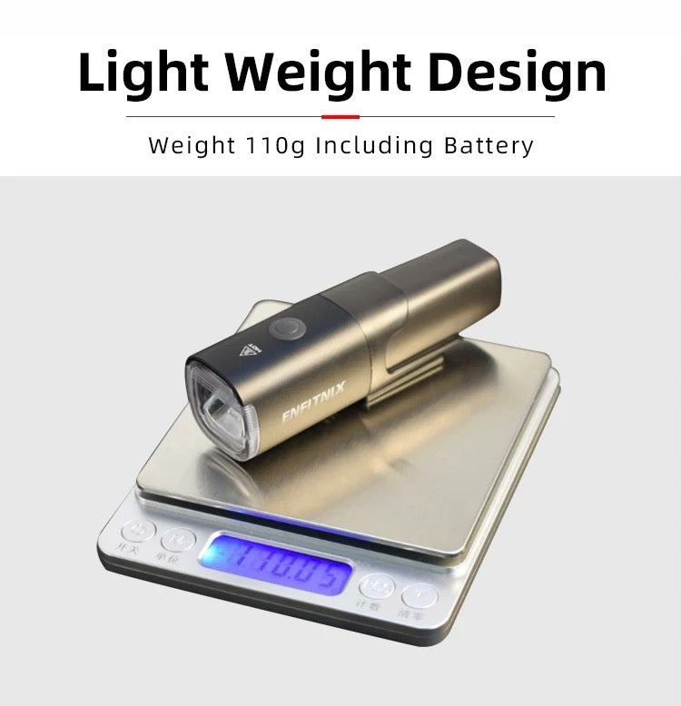 Bicycle lamp flashlight Navi800 strong LED quality alu CNC USB-C waterproof Color black