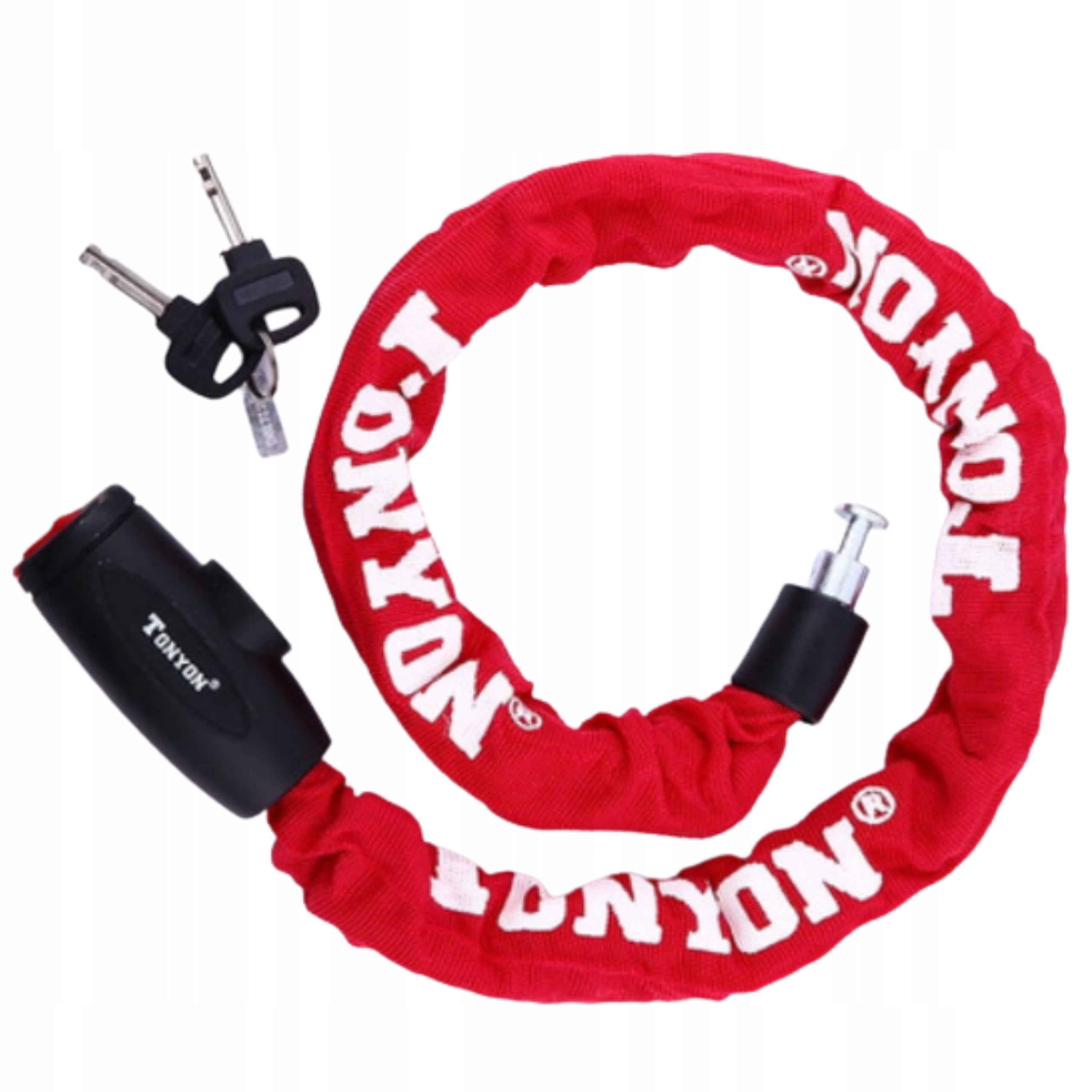 Bicycle lock chain 8x1200 for key for scooter gate red cover Brand TONYON