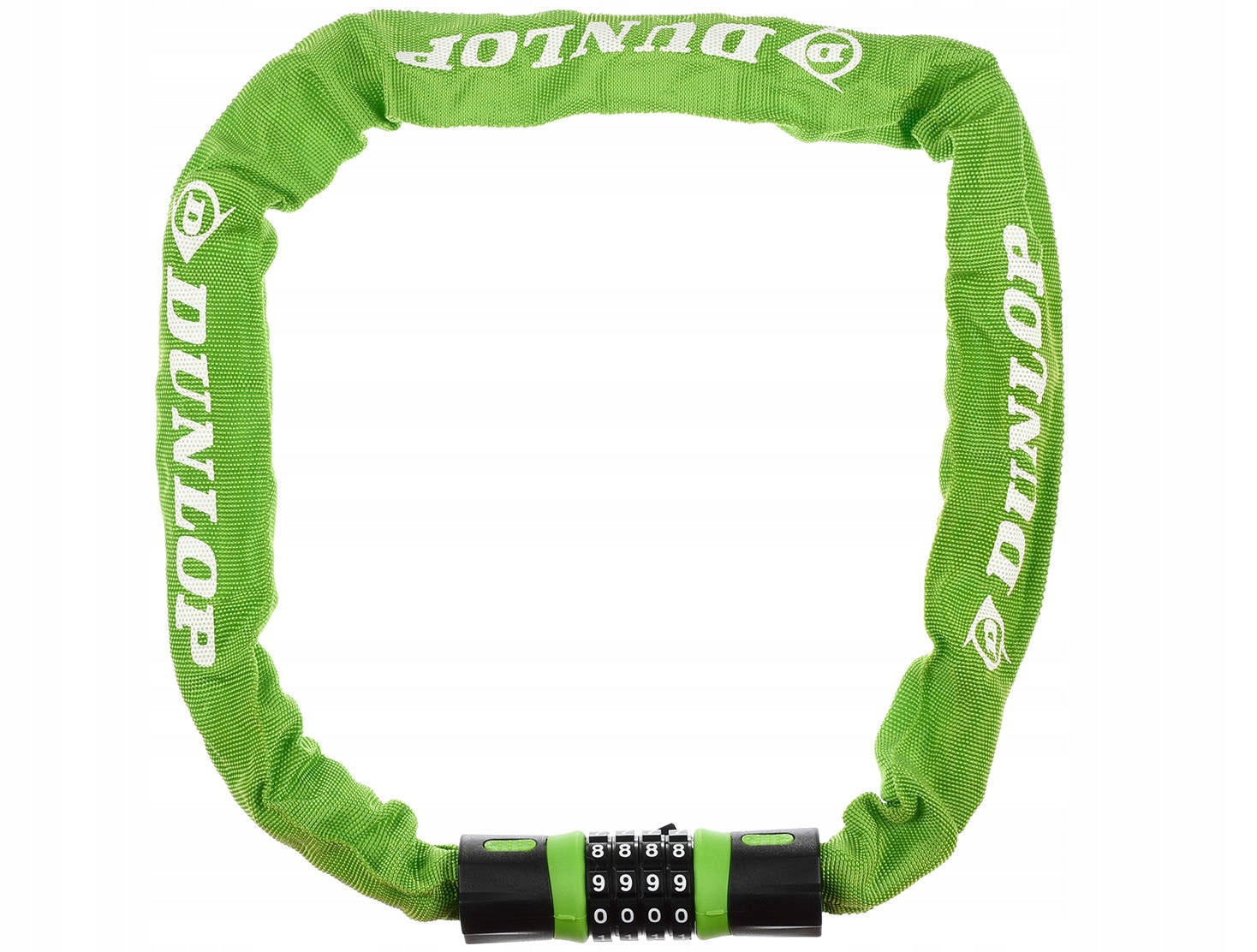 Bicycle lock cipher lock chain 90 cm green