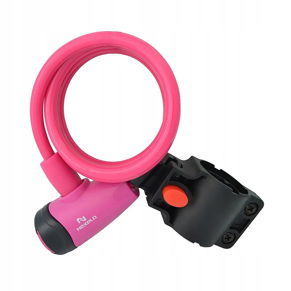 Bicycle lock closure for bicycle with key spiral cord pink PINK Manufacturer code TY565