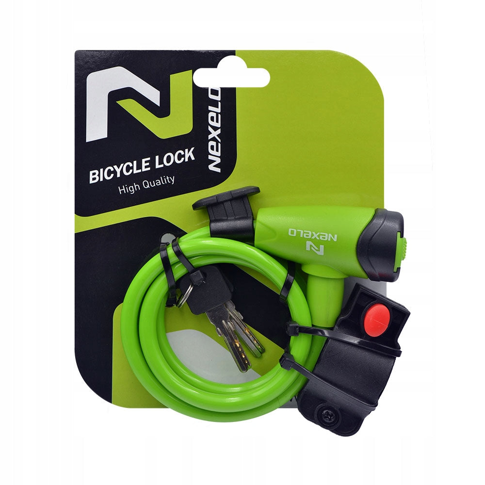 Bicycle lock closure for bike key loop spiral cable bike Brand Nexelo