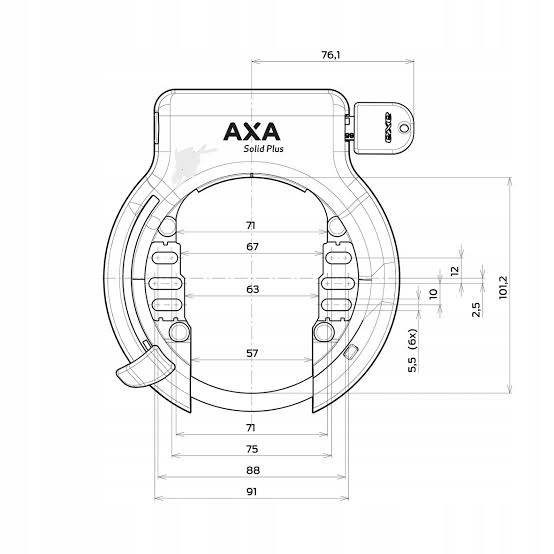 Bicycle lock wheel lock Axa Solid Plus ART 2 black Brand AXA