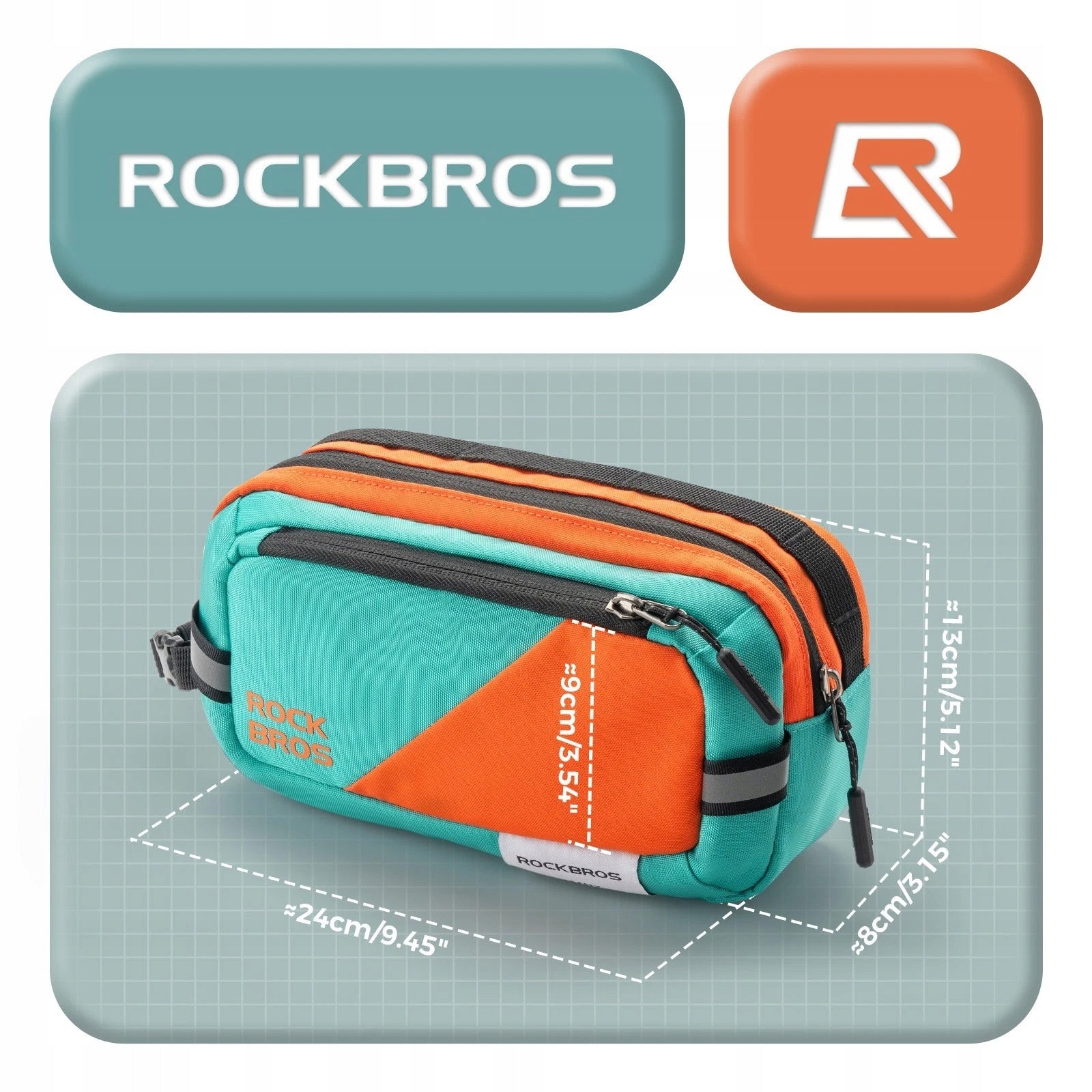 Bicycle pannier bag for handlebar 2,5L ROCKBROS 3011006701 W015 Turquoise Manufacturer code 3011006701