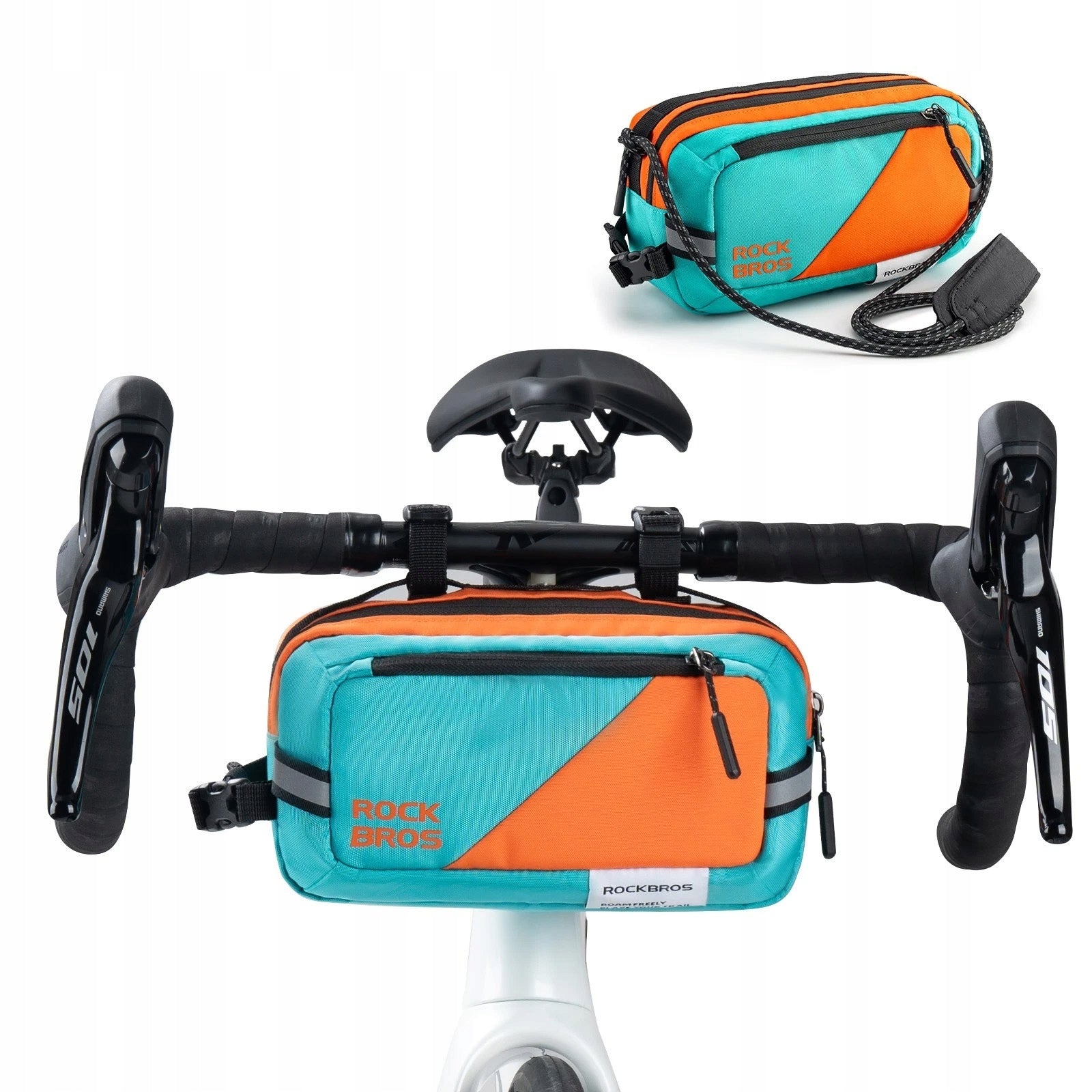 Bicycle pannier bag for handlebar 2,5L ROCKBROS 3011006701 W015 Turquoise
