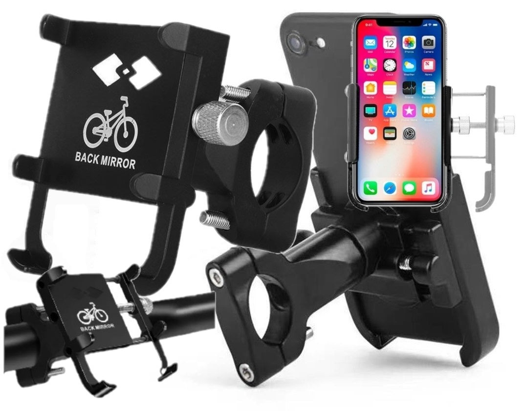 Bicycle phone holder aluminum solid twisted on handlebar motor
