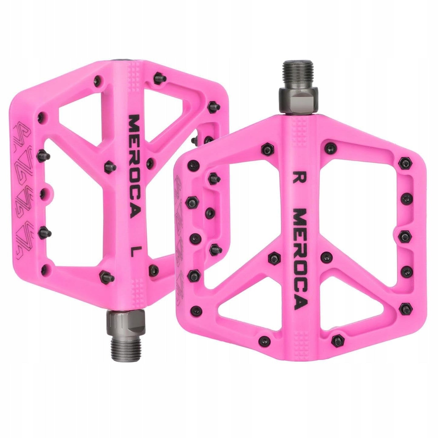 Bicycle platform pedals MEROCA large MTB BMX platforms pink