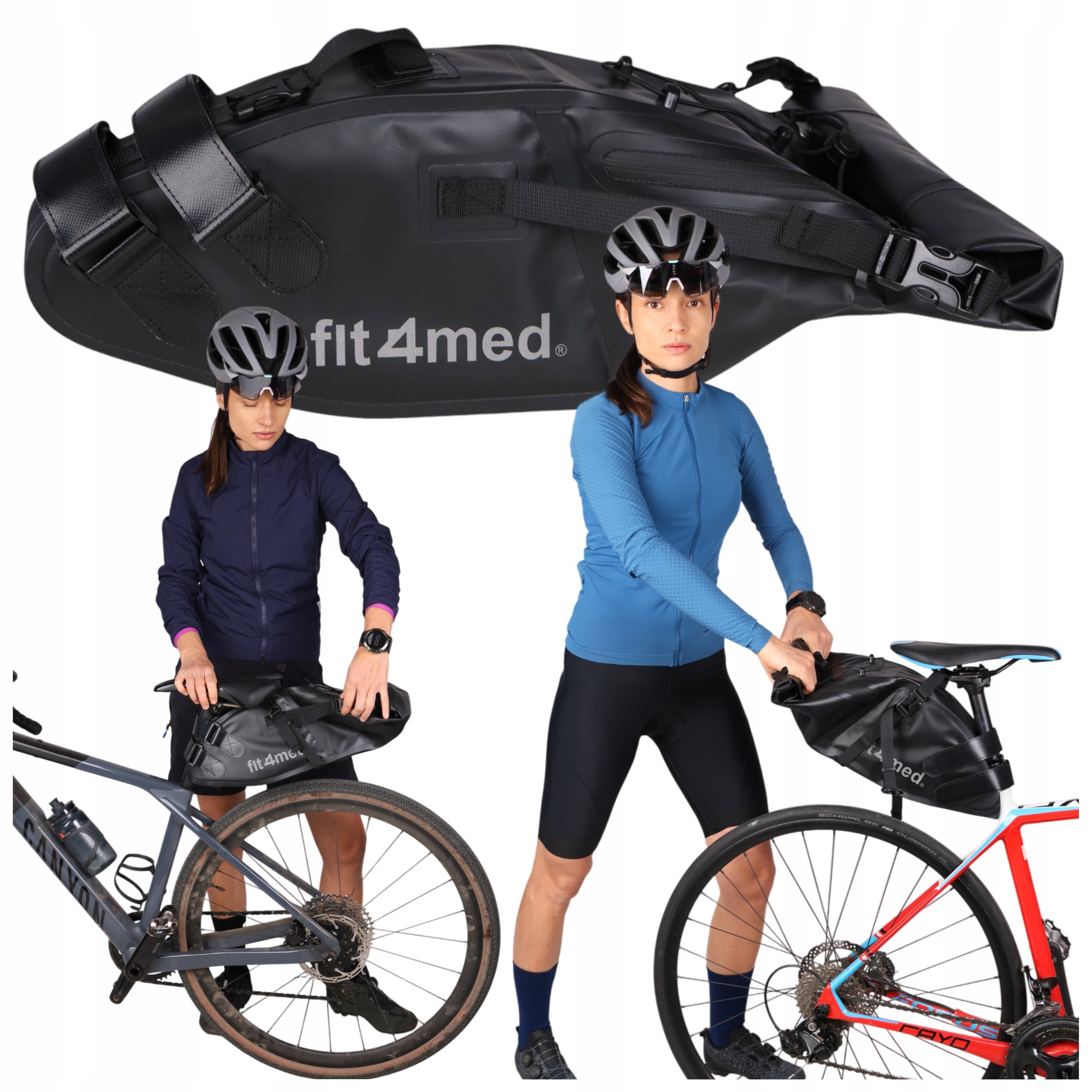 Bicycle pouch 6-13L waterproof fold-out bag with reflectors and handle Brand Fit4Med