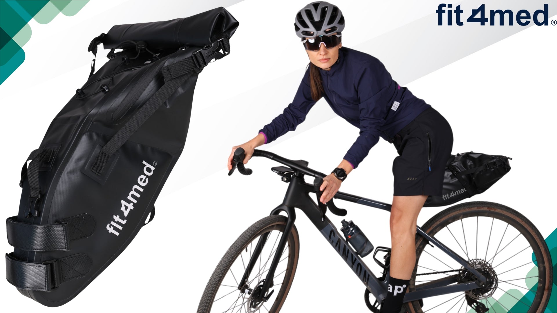 Bicycle pouch 6-13L waterproof fold-out bag with reflectors and handle Capacity 13 l