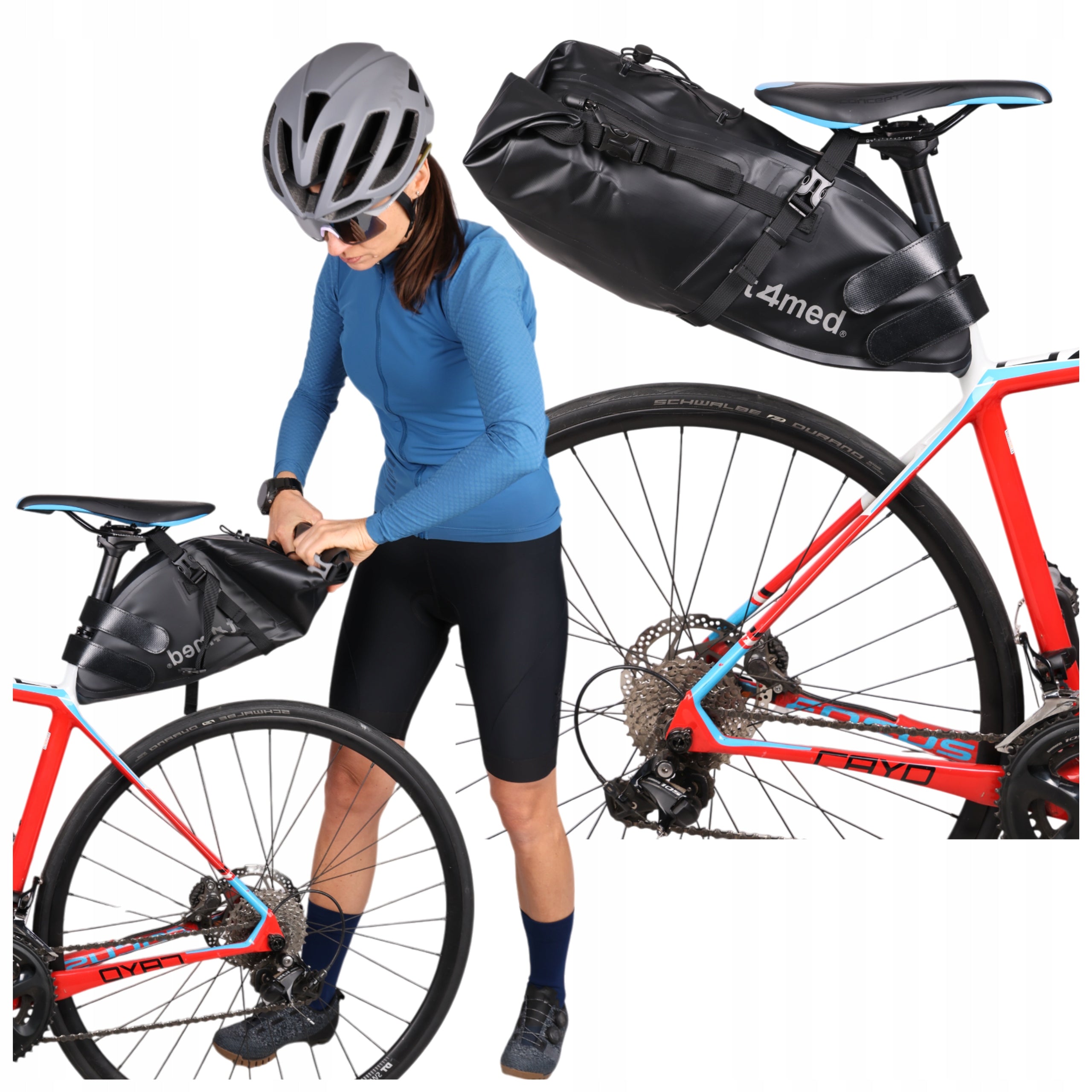 Bicycle pouch 6-13L waterproof fold-out bag with reflectors and handle Packaging status original