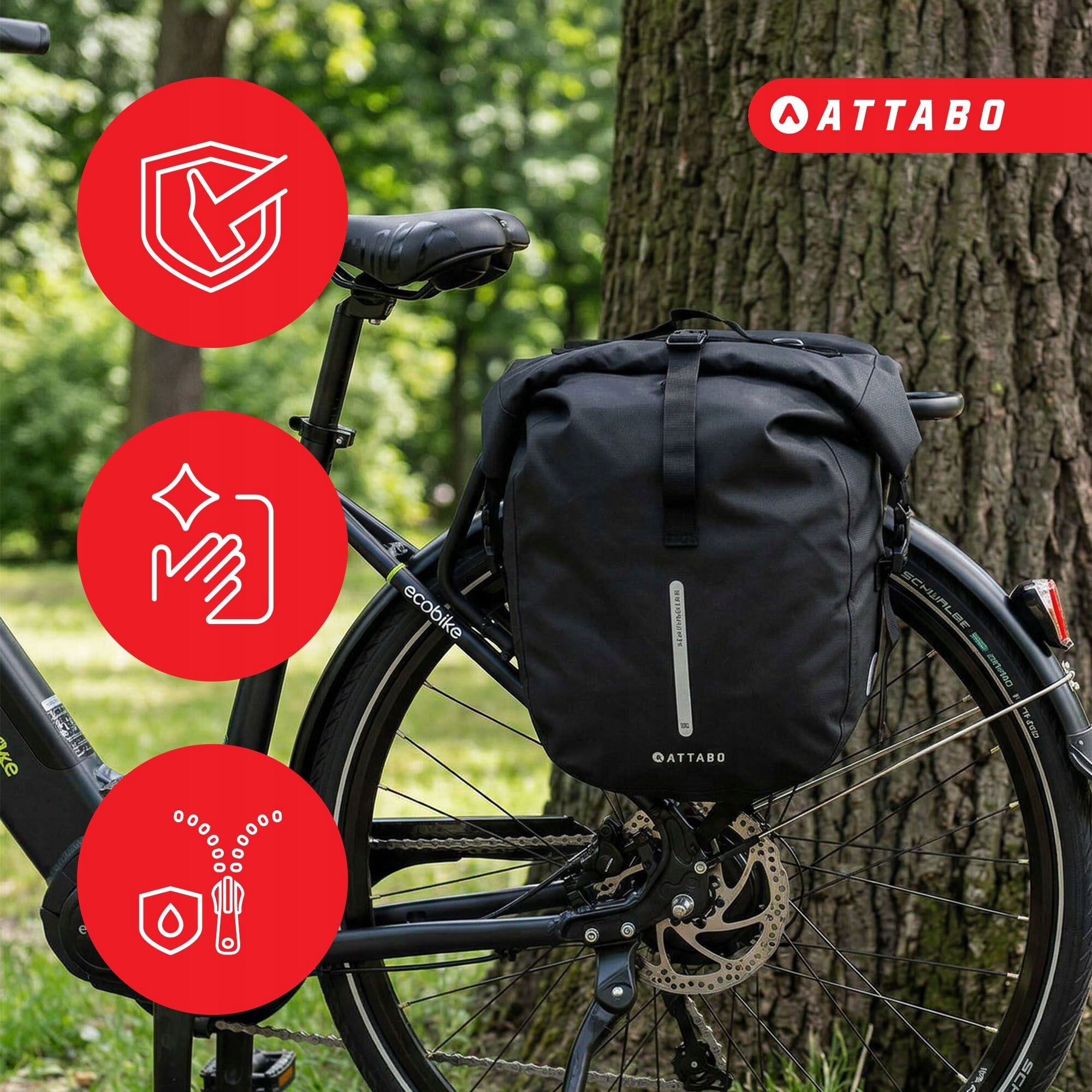 Bicycle pouch ATTABO APB-295 20 l black Model APB-295