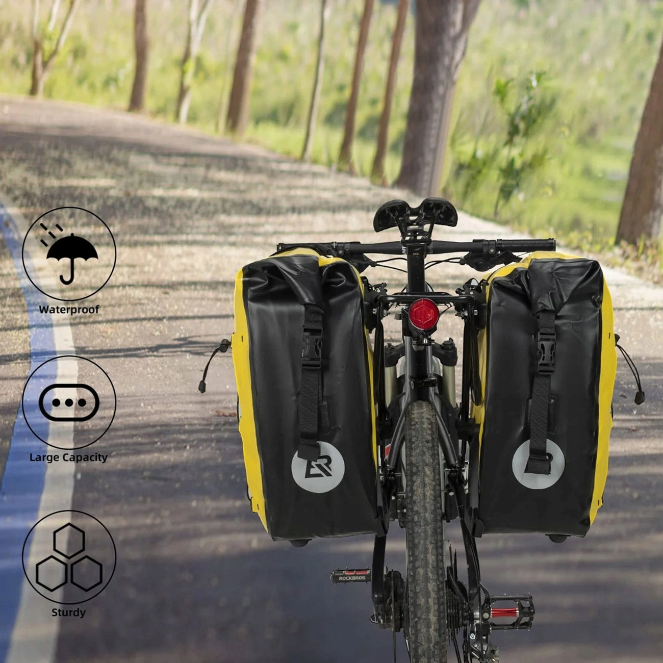 Bicycle pouch Rockbros 30140022005 waterproof 25-32L - yellow Capacity 25 l