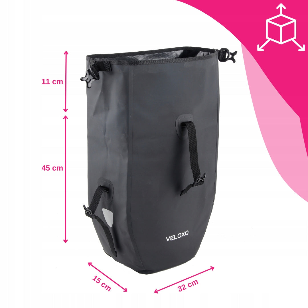 Bicycle pouch bag VELOXO Adventure Pro waterproof 25L Black for trunk Manufacturer code 5905413651427