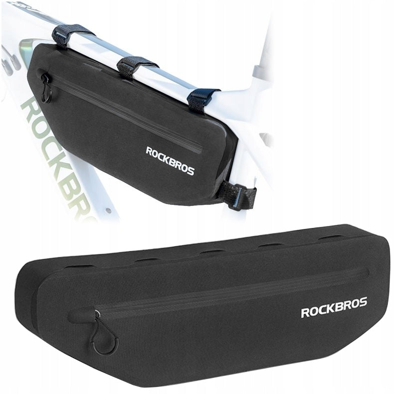 Bicycle pouch, bicycle bag oblong narrow Rockbros roomy large 3 liters