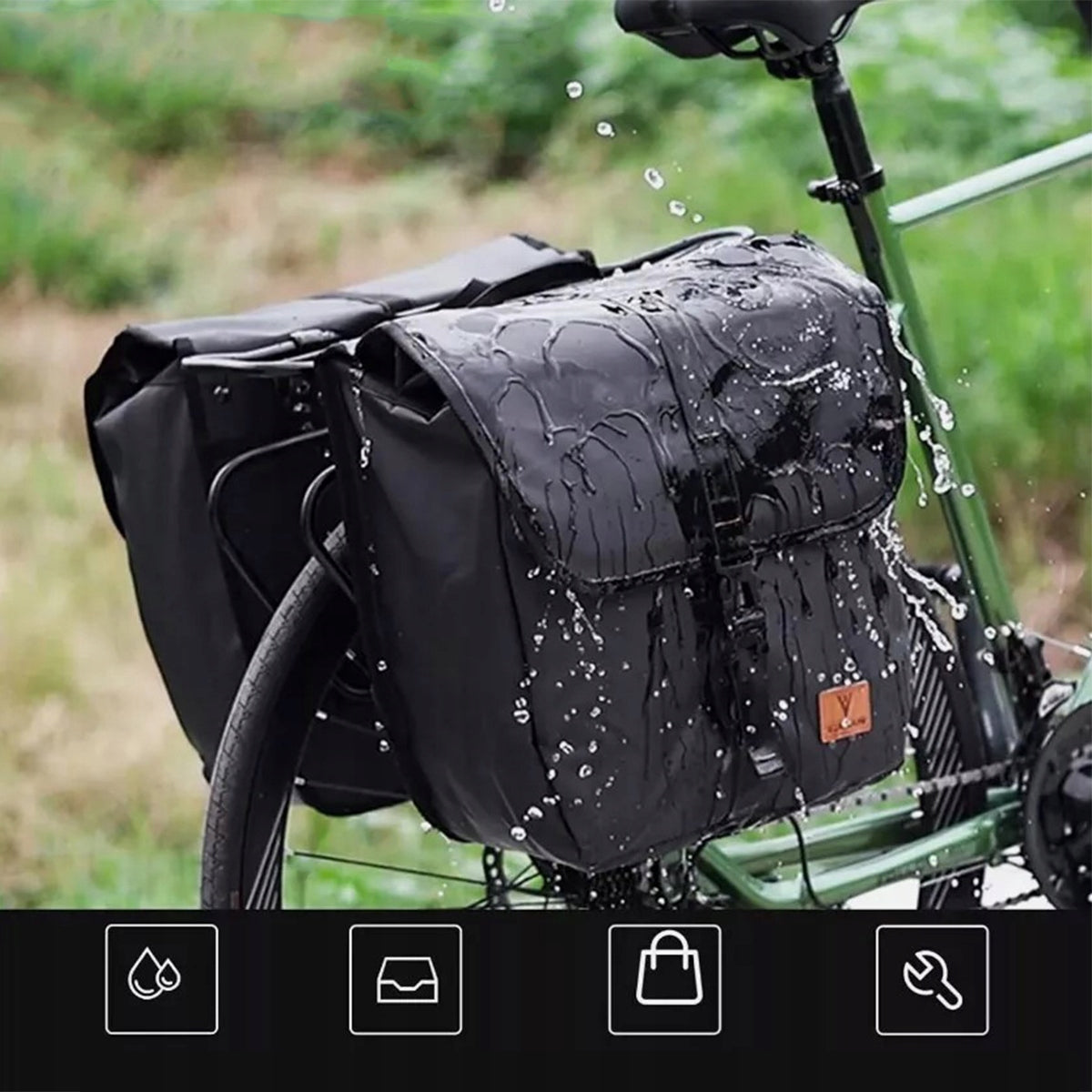 Bicycle pouch for rack waterproof side rear roomy large Model 4059814432633