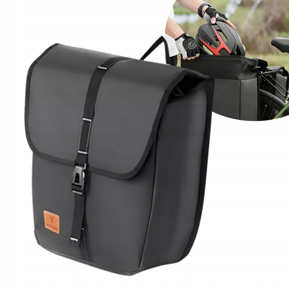 Bicycle pouch for rack waterproof side rear roomy large