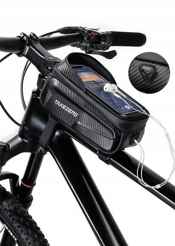 Bicycle pouch large bag holder case phone case touch cover 2L Color black