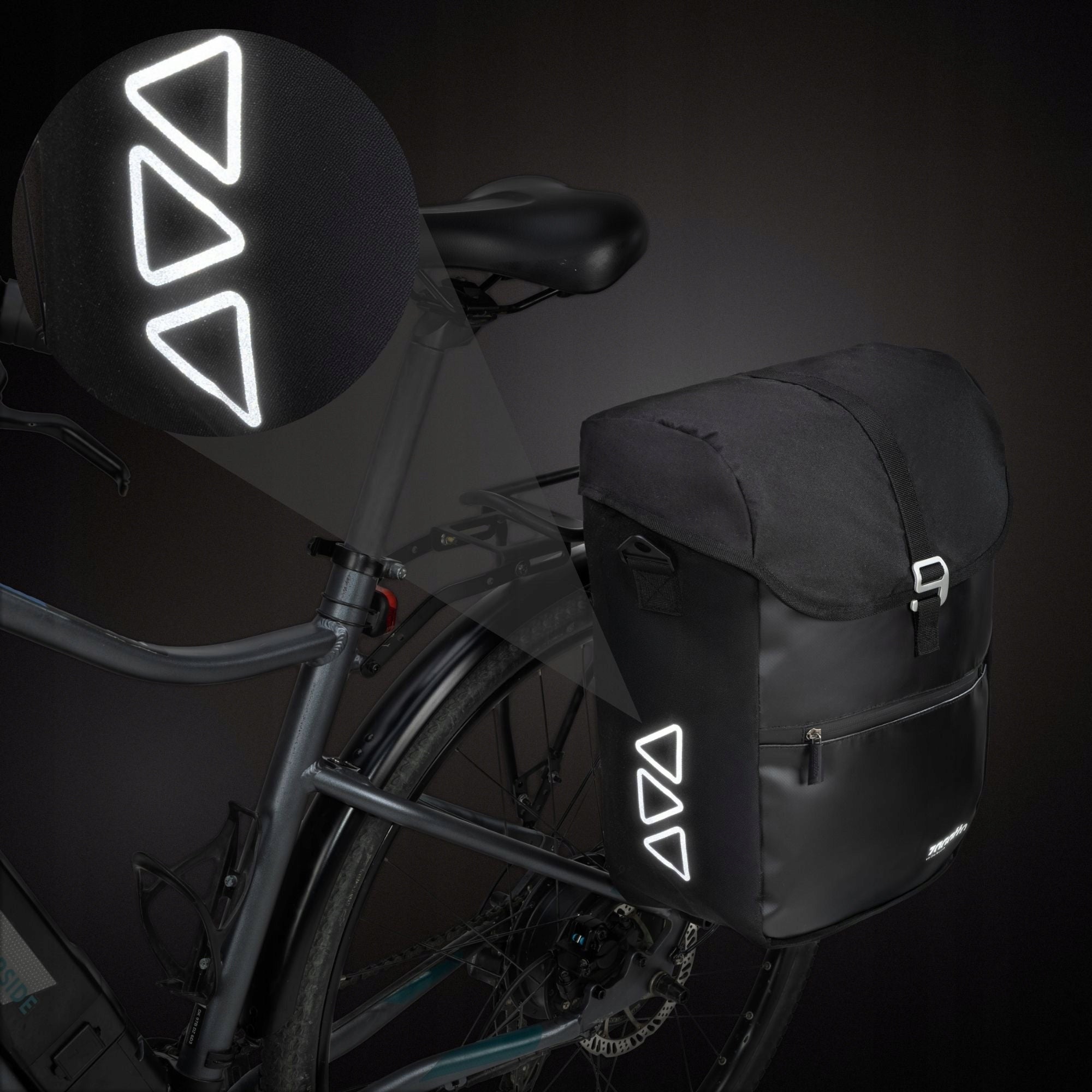 Bicycle pouch trunk bag waterproof side rear roomy ZAGATTO Color black
