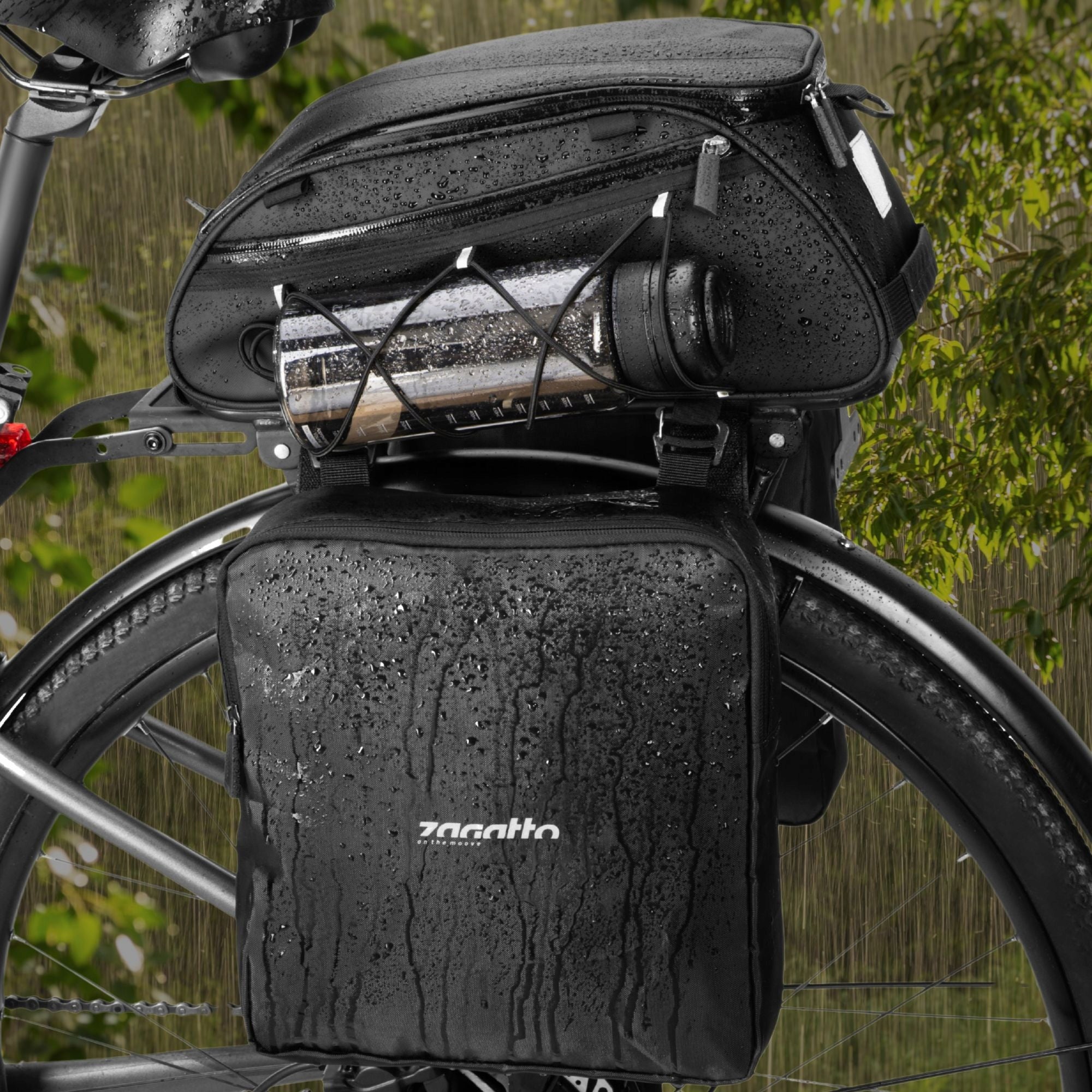 Bicycle pouch trunk bag waterproof side rear roomy ZAGATTO Packaging status original