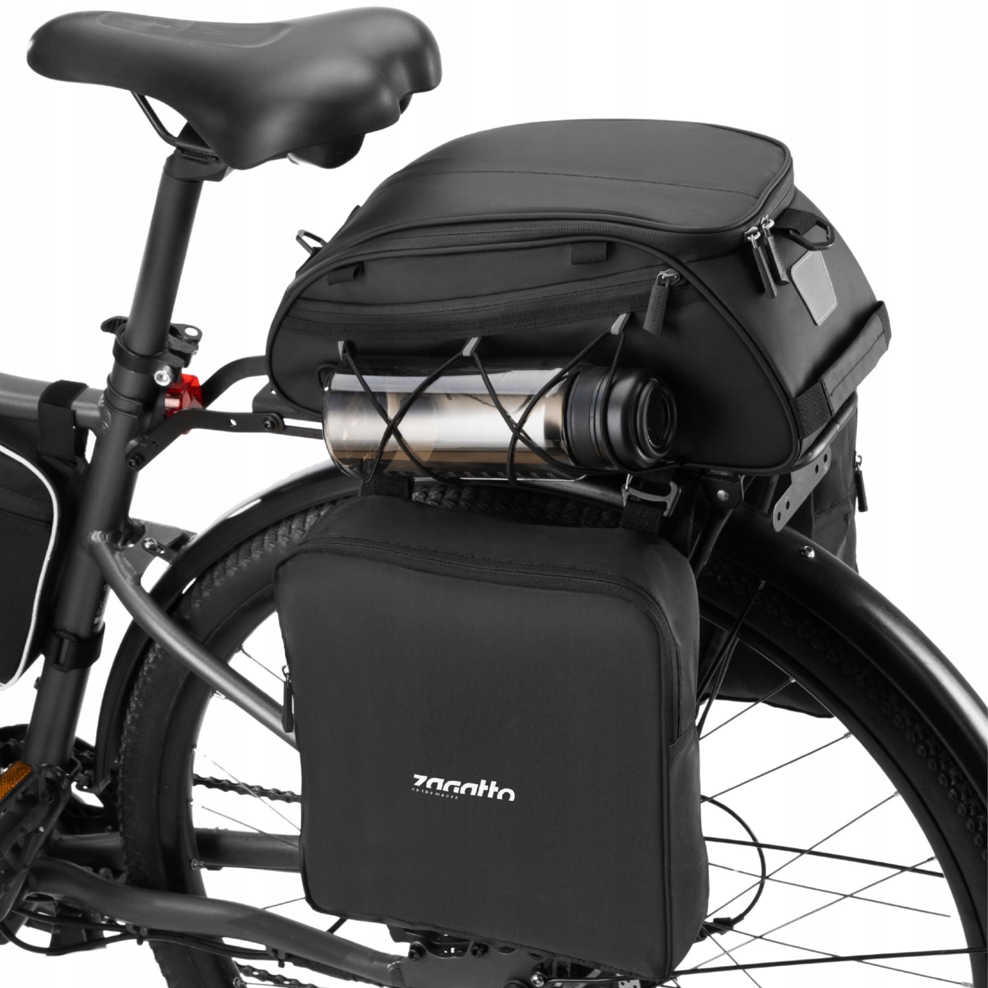 Bicycle pouch trunk bag waterproof side rear roomy ZAGATTO