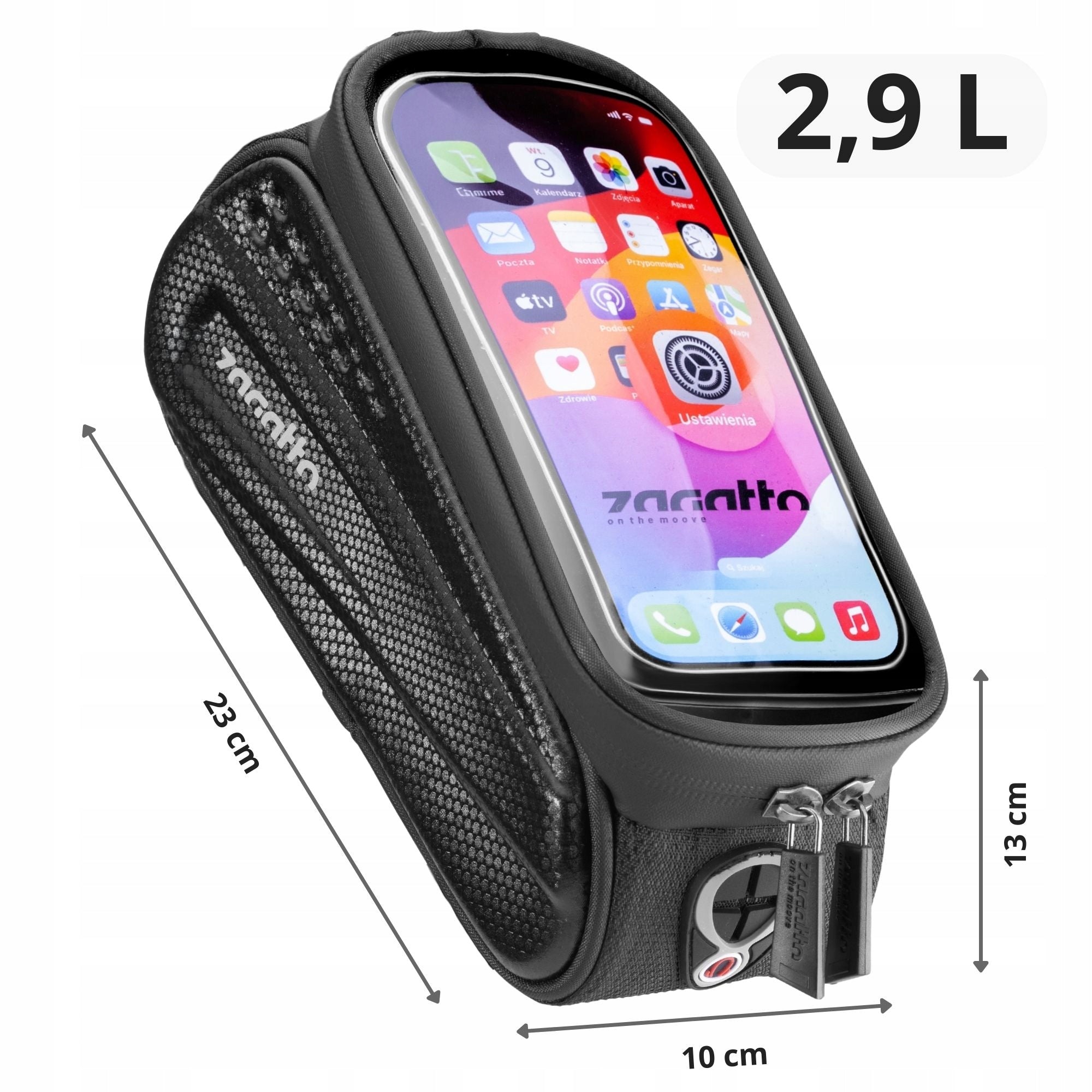 Bicycle pouch waterproof for phone frame bag bicycle pouch ZAGATTO Dominant material synthetic material