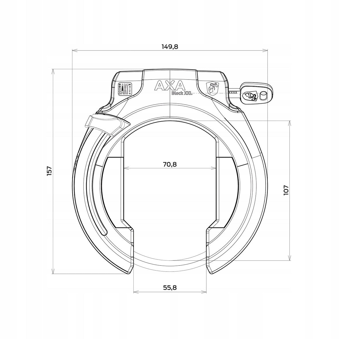 Bicycle protection wheel lock AXA Block XXL (Non-Retractable) Kind wheel lock