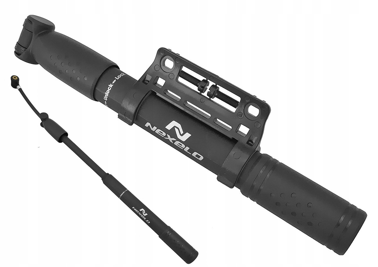 Bicycle pump 80PSI hose. and head AV/DV/FV 265mm+handle NEXELO L244075NEX