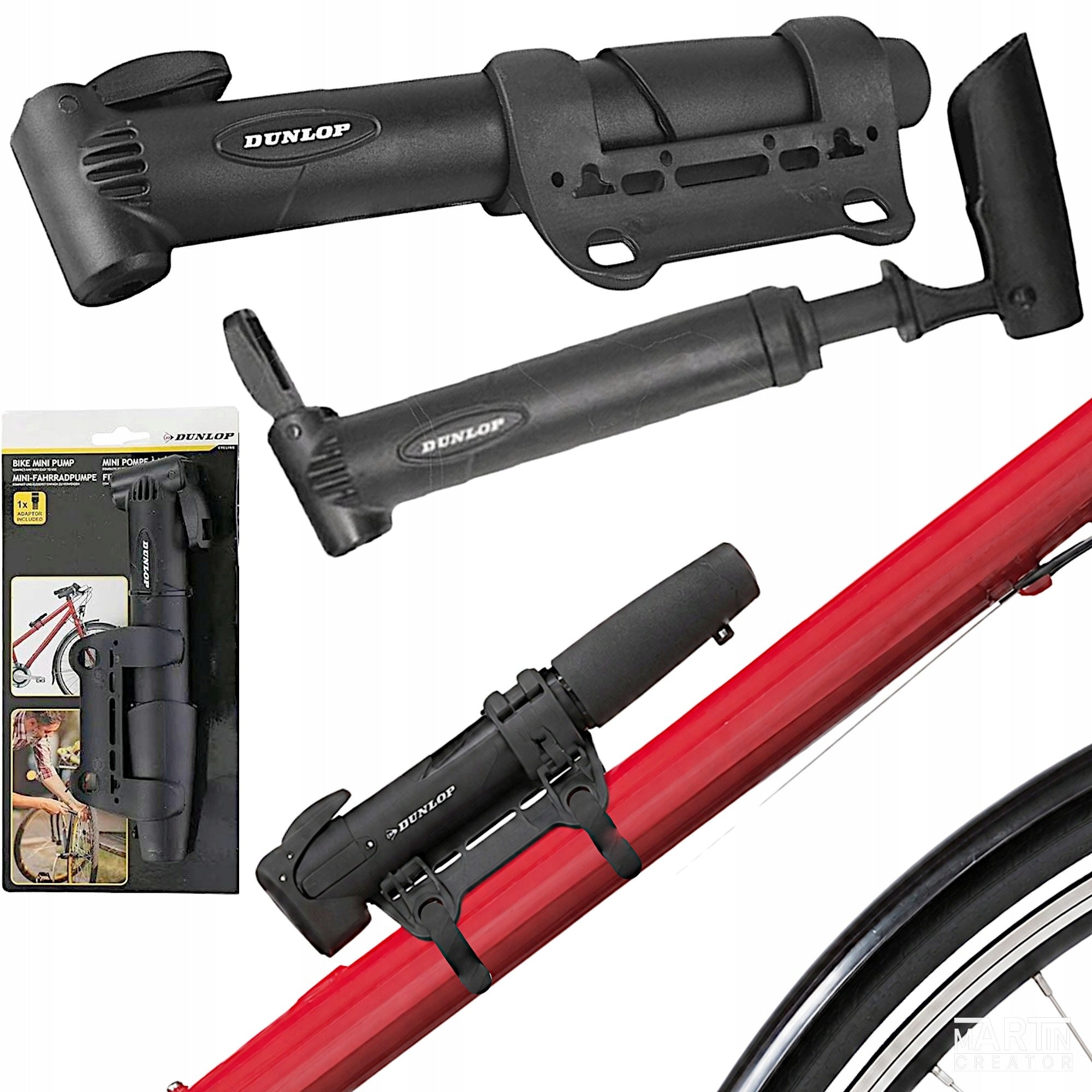 Bicycle pump Dunlop Mini manual for bicycle frame small 20psi (8bar) Bike