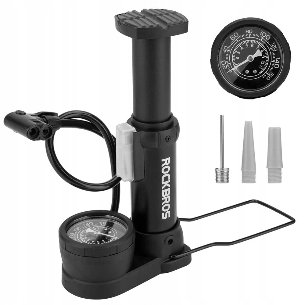 Bicycle pump Rockbros 42610002001 floor with pressure gauge - black