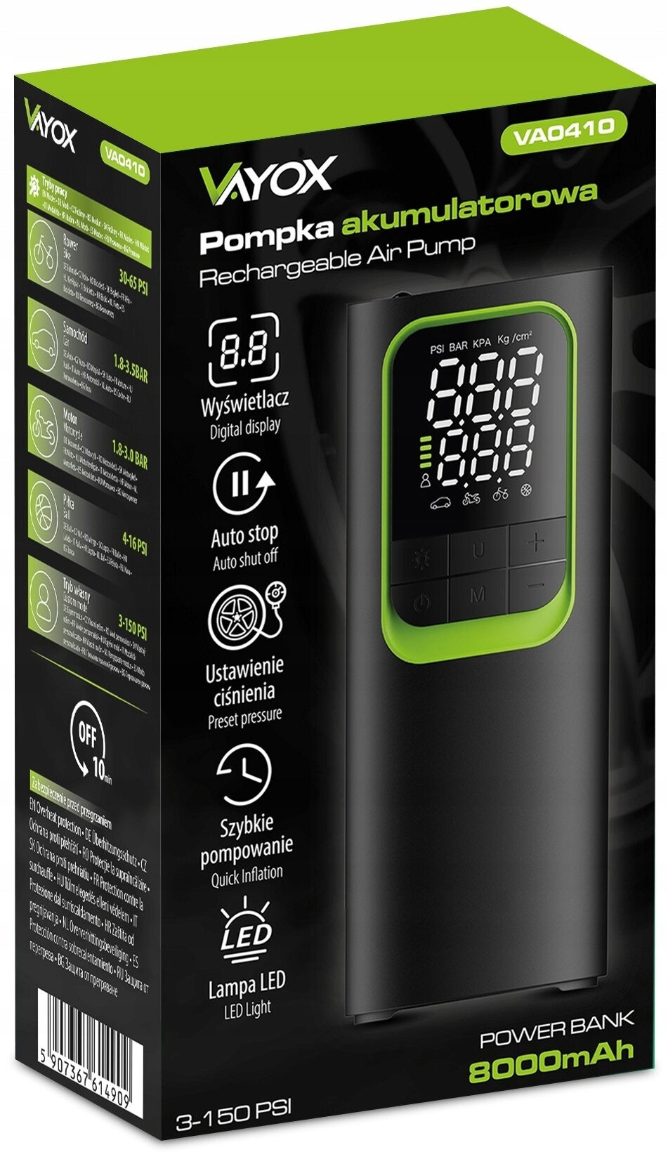 Bicycle pump VAYOX VA0410 Manometer yes