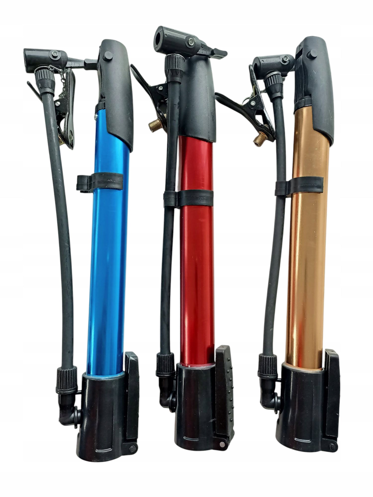 Bicycle pump for bicycle frame with hand grip for bicycle wheel valve