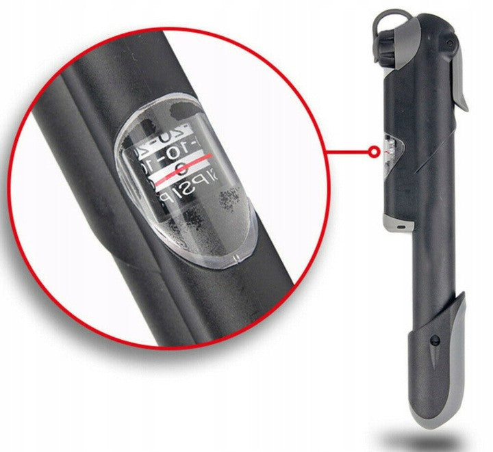 Bicycle pump with pressure gauge ROXAR Schrader Presta Color black