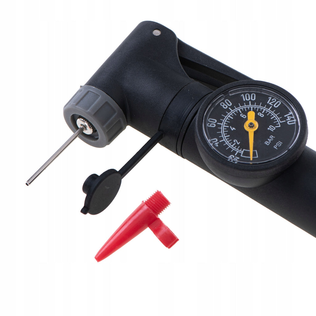 Bicycle pump with pressure gauge hand grip Kind manual