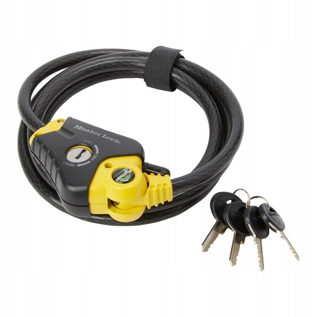 Bicycle security cable adjustable 1,8mx10mm key lock 8433 EURD Brand Master lock